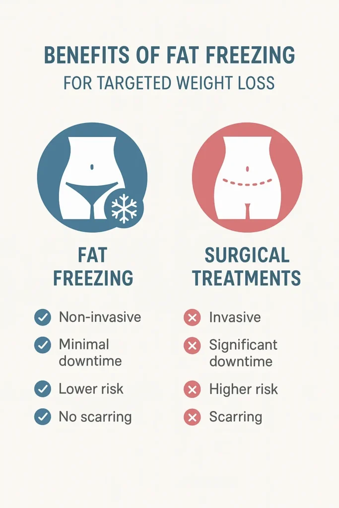 graphic showing the benefits of fat freezing Chesterfield