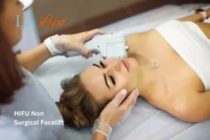 Woman having Hi-Fu to reduce wrinkles Chesterfield.
