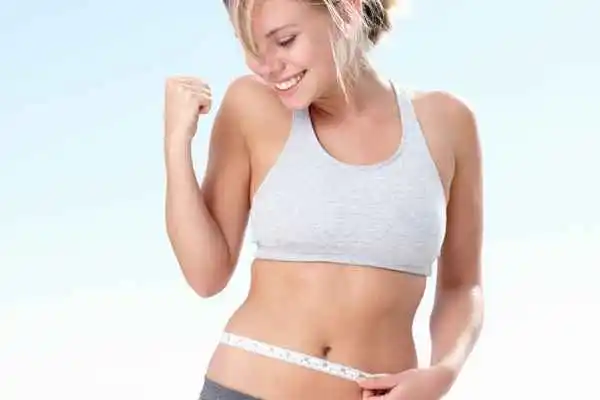 woman happy after fat reduction treatment Chesterfield