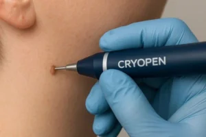 Person receiving skin tag removal Chesterfield